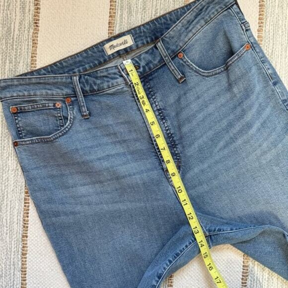 Madewell The Perfect Vintage Jeans in Blue Hoyne Wash Raw Hem High Rise Size 33 - Picture 7 of 11